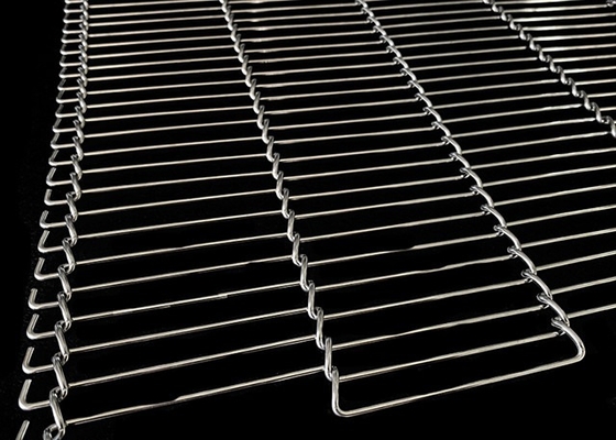 4.24mm-20.32mm Rod Pitch Flat Flex Conveyor Belt 0.9mm-2.8mm Wire Diameter