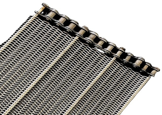 Диаметр провода 0.8-4mm конвейерной ленты сетки металла 1000mm*10m качества еды цепной