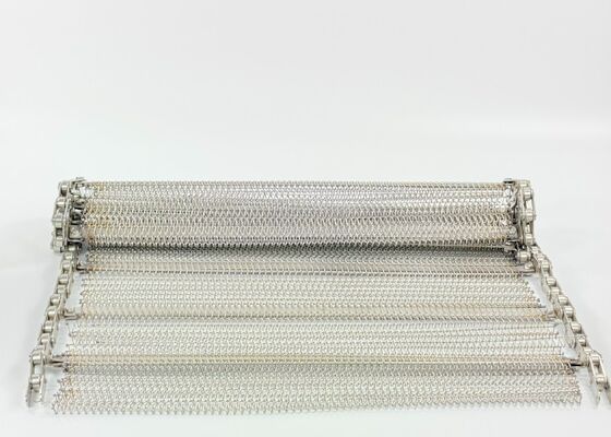 Ленточный конвейер из нержавеющей стали с балансирным плетением и роликовой цепью для конвейера, конвейерная лента для очистки овощей пищевого качества